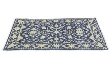 3X5 Ft Transitional Oriental Rug Muted Floral