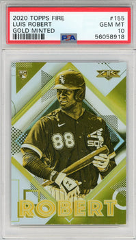 Luis Robert 2020 Topps Fire Gold Minted Rookie Card #155 (Psa)