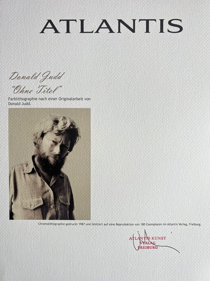 Donald Judd Lithograph Coa Signed Op Numbered In Pencil Crayon 180