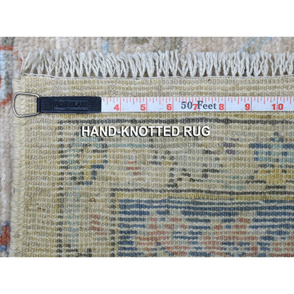 5'10"X9' Taupe Angora Oushak In A Colorful Palette Wool Hand Knotted Rug