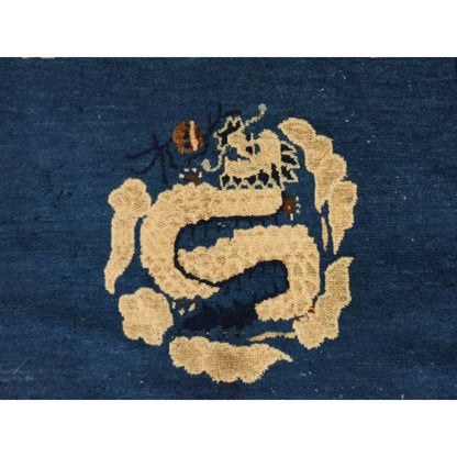 3'X5'6" Imperial Blue Antique Chinese Peking Soft Wool Hand Knotted Rug