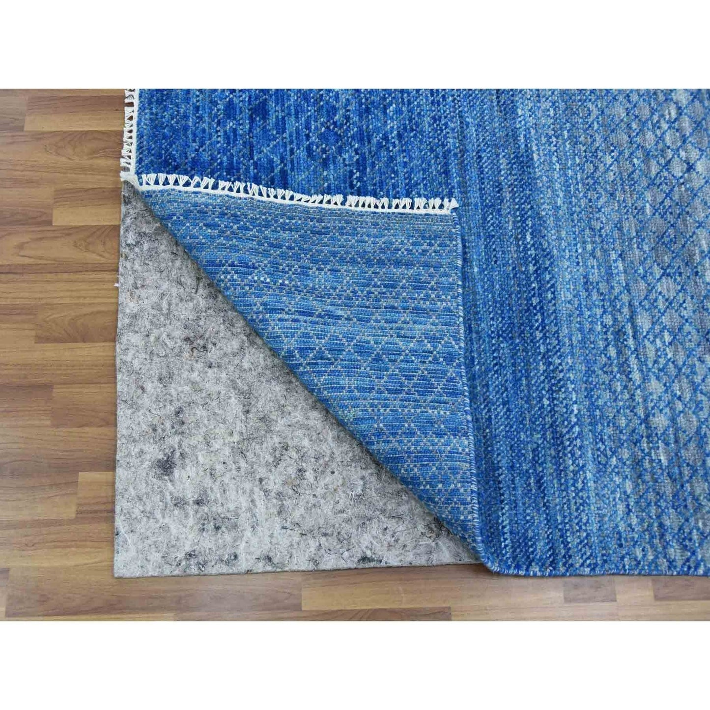 9'2"X12'2" Blue Modern Chiaroscuro Hand Knotted Wool Oriental Rug