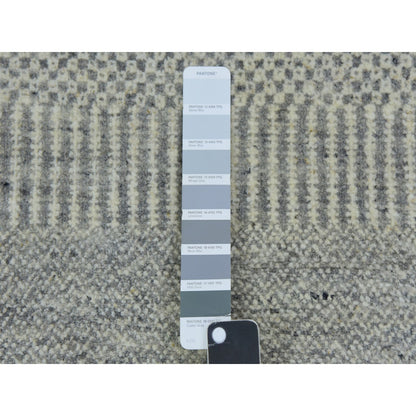 2'6"X21'8" Castor Gray Undyed Wool Grass Hand Knotted Xl Runner Rug