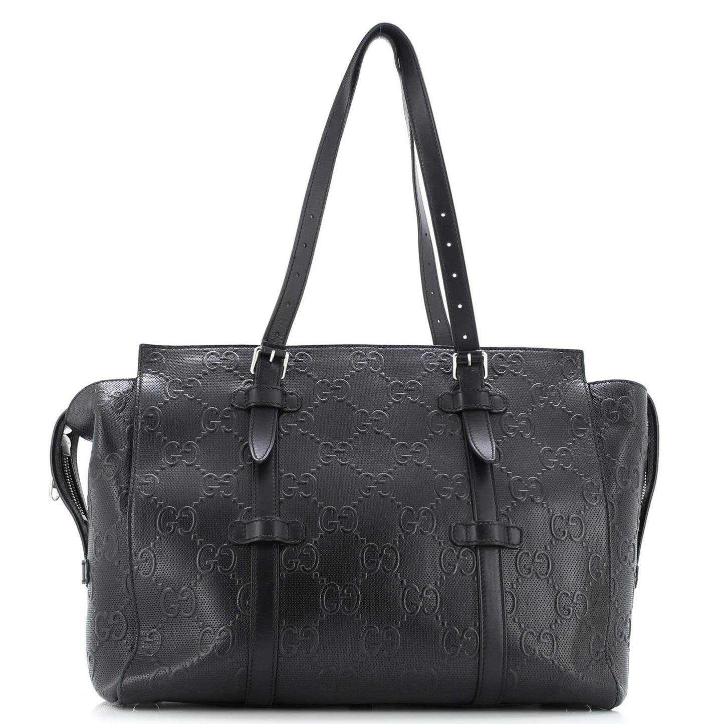 Gucci Tote Bag Gg Embossed Perforated Leather