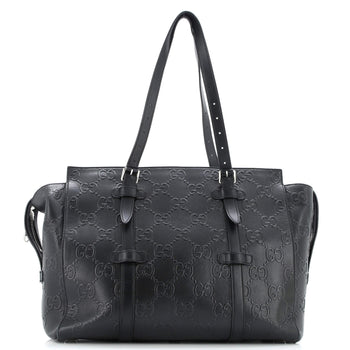 Gucci Tote Bag Gg Embossed Perforated Leather