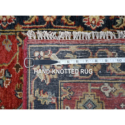 2'X3' Rich Red Karjihooz Geometric Medallions Wool Hand Knotted Mat Rug