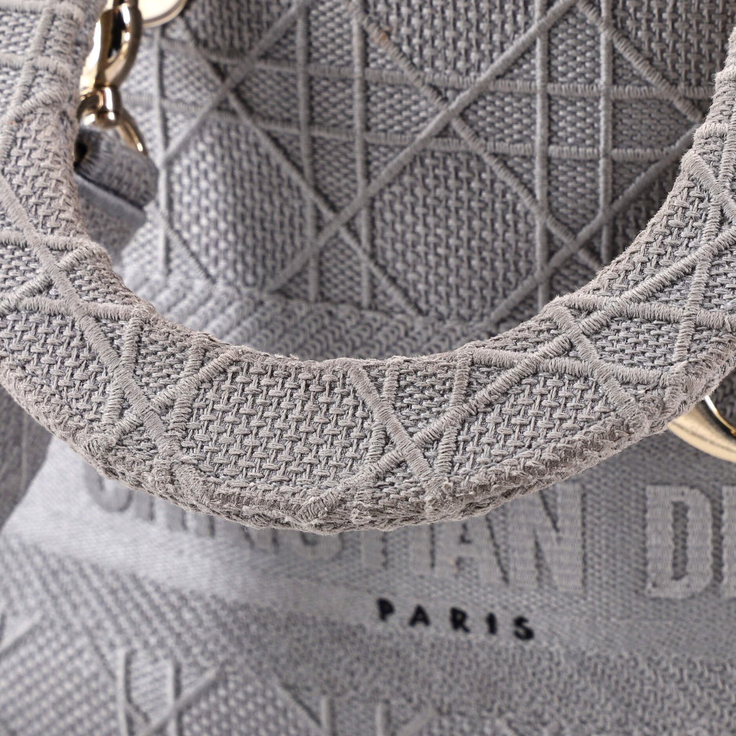 Christian Dior Lady D-Lite Bag Cannage Embroidered Canvas Medium