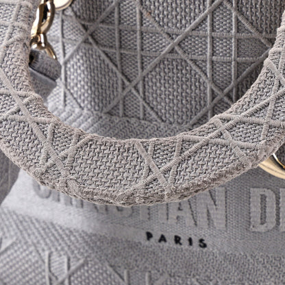 Christian Dior Lady D-Lite Bag Cannage Embroidered Canvas Medium