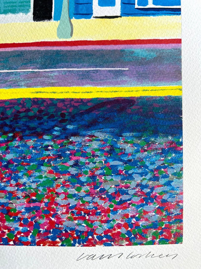 David Hockney ' Santa Monica ' Lithograph Coa Signed Numbered By Hand