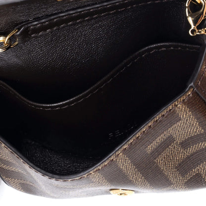 Fendi Chain Baguette Charm Bag Zucca Canvas Nano