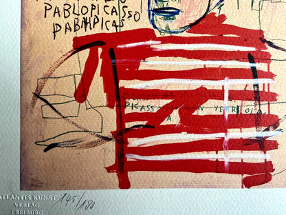 Jean-Michel Basquiat Lithograph "Homage To Picasso" Coa Signature Stamp