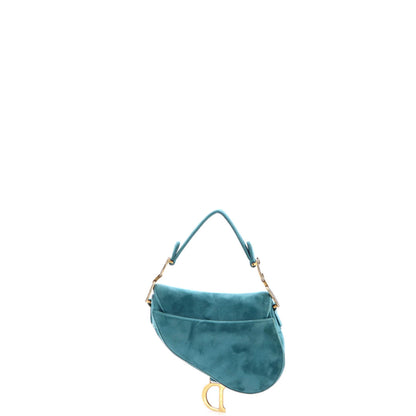 Christian Dior Saddle Handbag Velvet With Crystals Mini