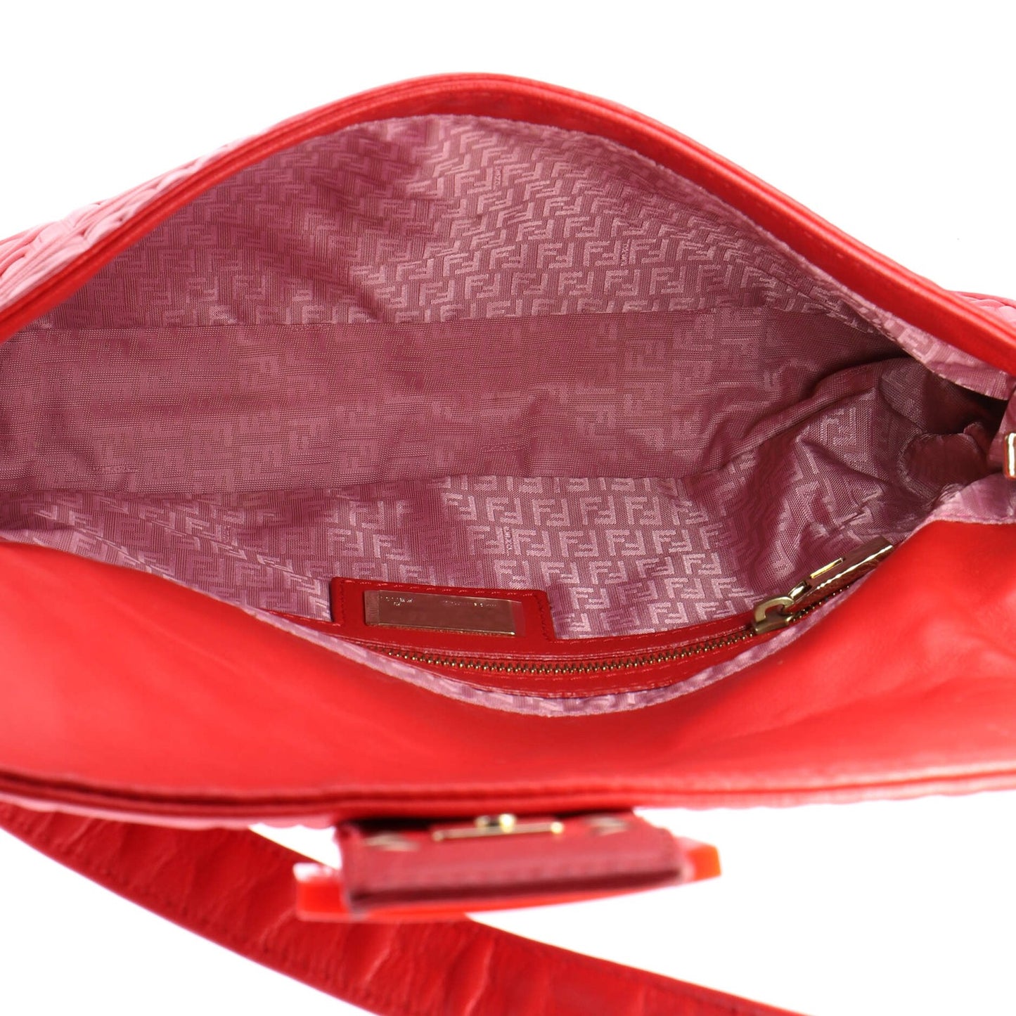 Fendi Baguette Bag Logo Embossed Leather Small