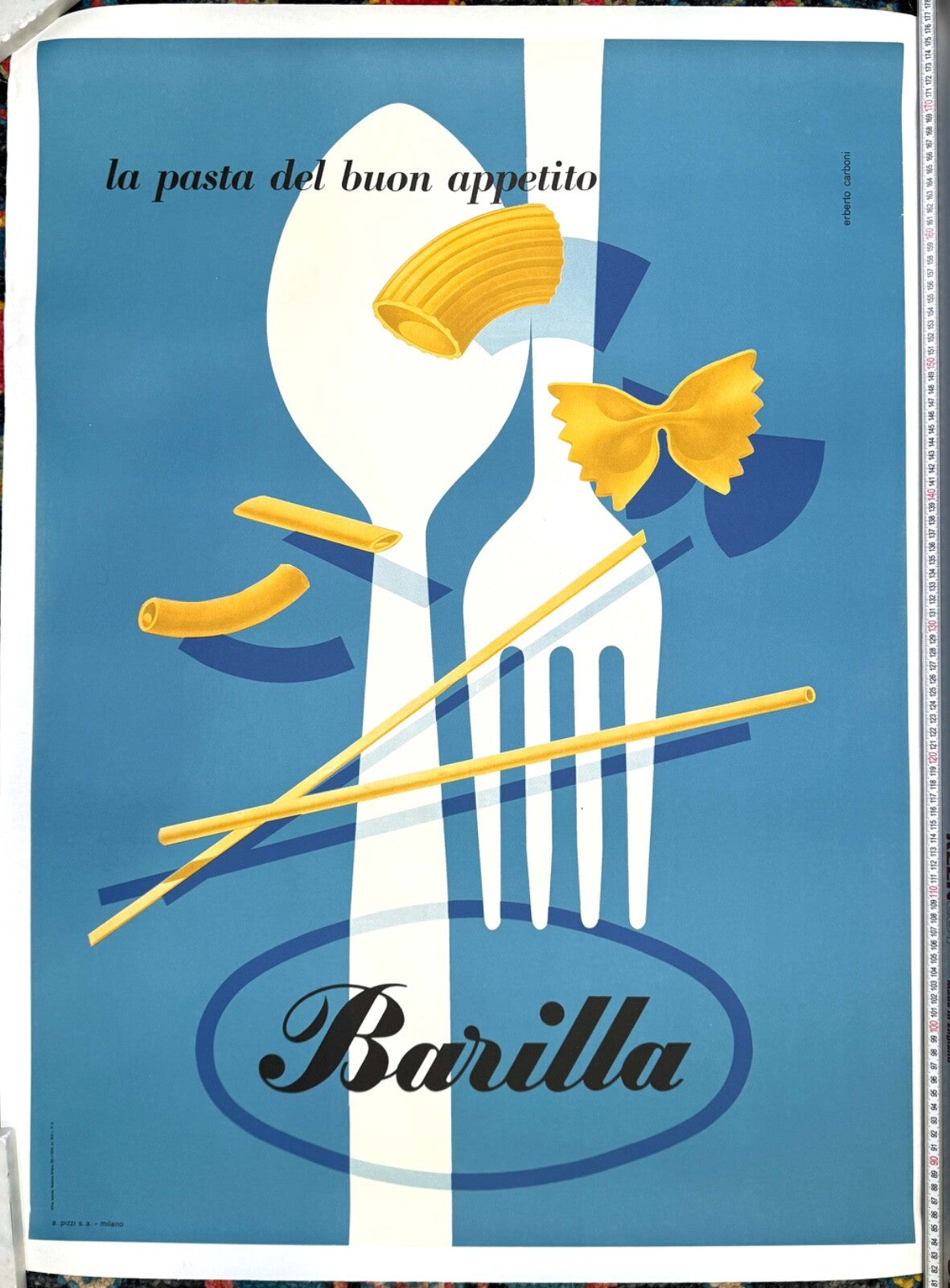 Barilla Pasta Erberto Carboni 1952 Vintage Italian Food Authentic Originalposter