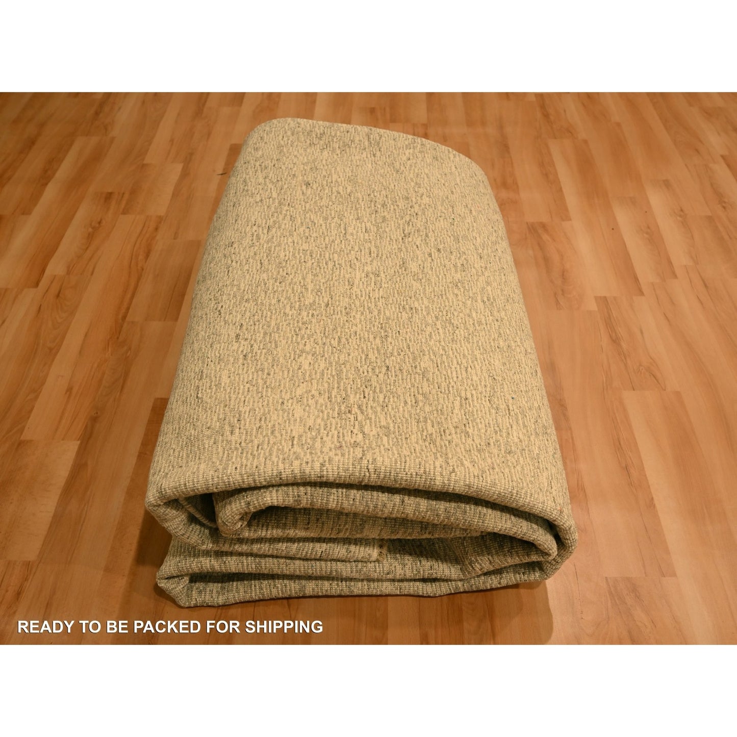 7'9"X9'7" Beige Tone On Tone Natural Wool Grass Design Hand Knotted Rug