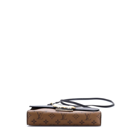 Louis Vuitton Column Clutch Reverse Monogram Canvas With Calfskin