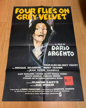 Four Flies On Grey Velvet (1971 Film) Vintage Original Italy Horror Movie Poster