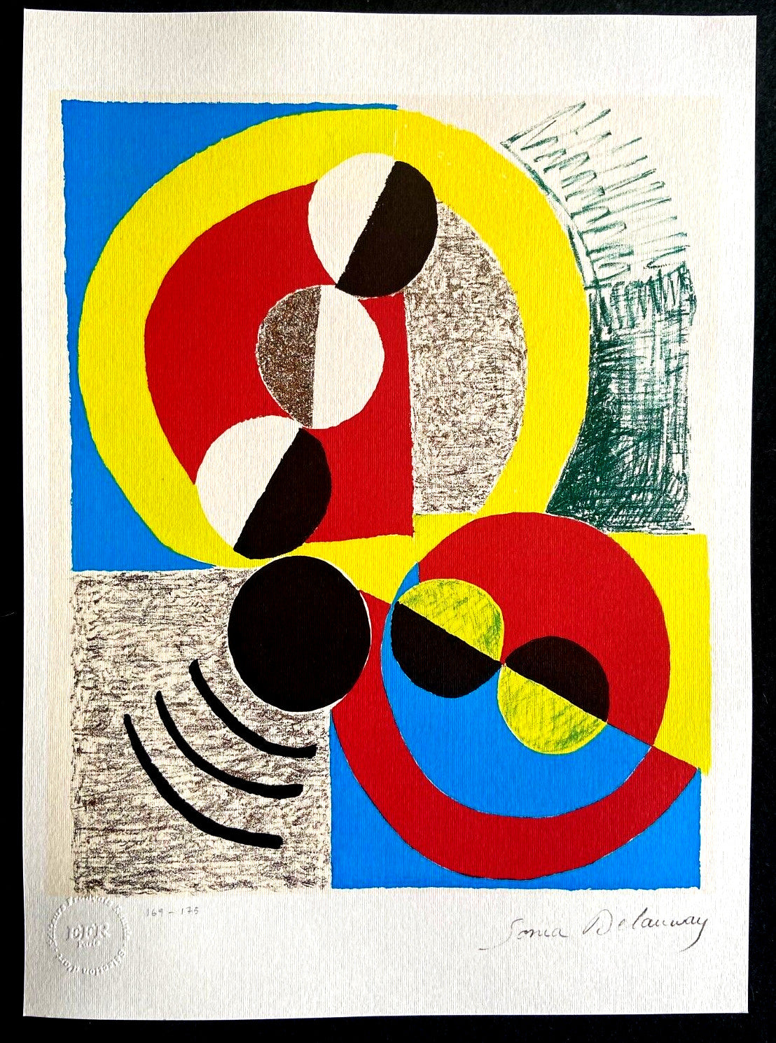 Sonia Delaunay Lithograph Coa Signed Stamped Numbered By Hand 175 Ex