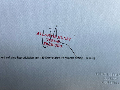 Lucio Fontana Lithograph 1978 Coa Signed Pen