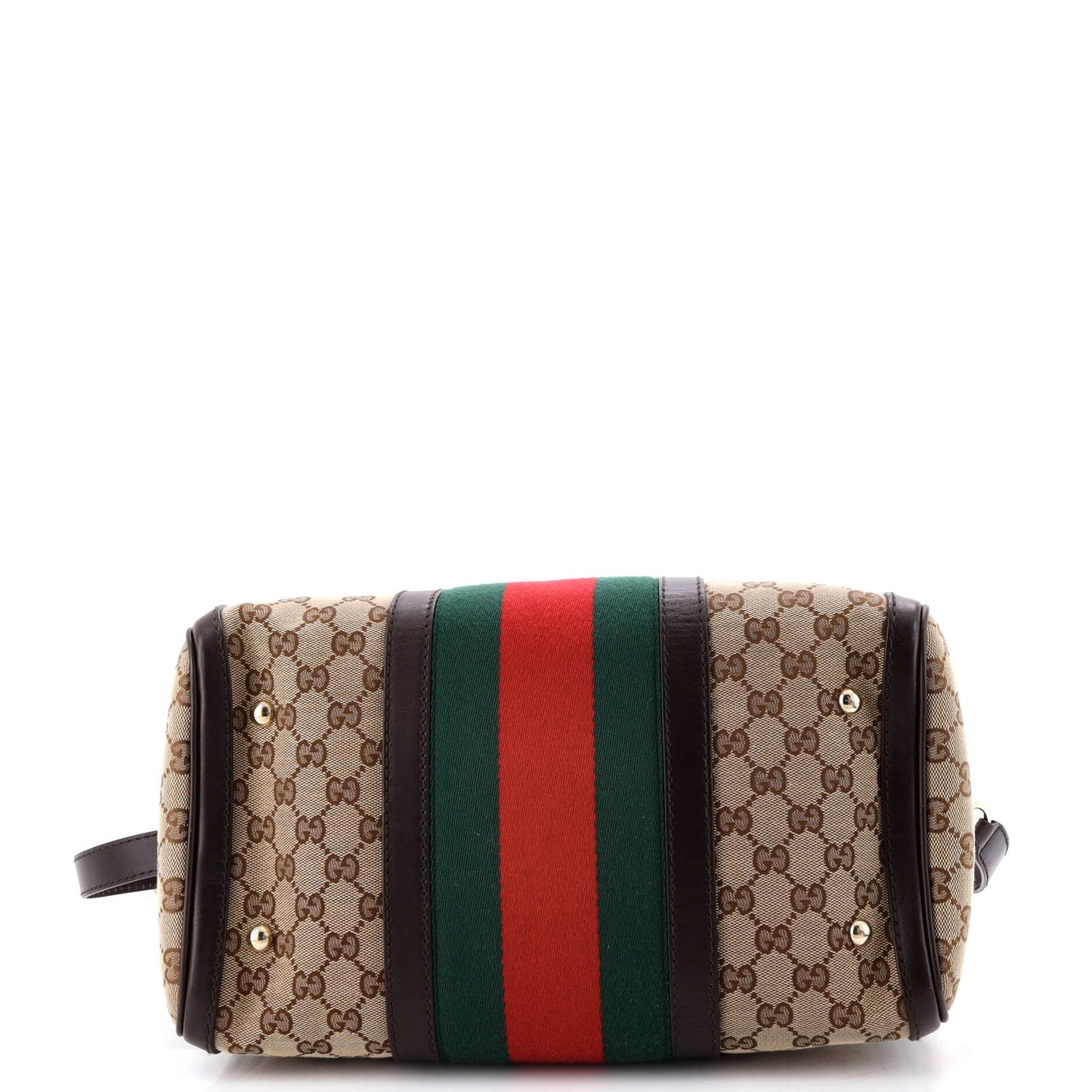 Gucci Vintage Web Boston Bag Gg Canvas Medium