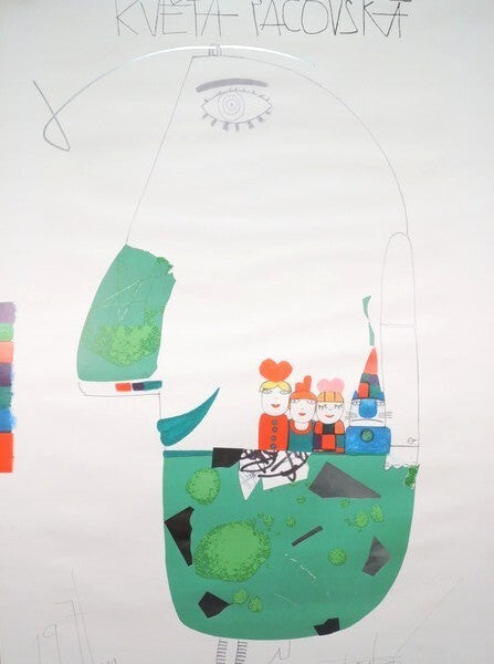 Kv?Ta Pacovsk 13 Years Neugebauer Press 1992 Signed Poster 197/999 Austria