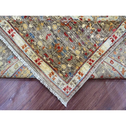 7'10"X9'6" Brown 14Th Century Mamluk Dynasty Design Wool Hand Knotted Rug