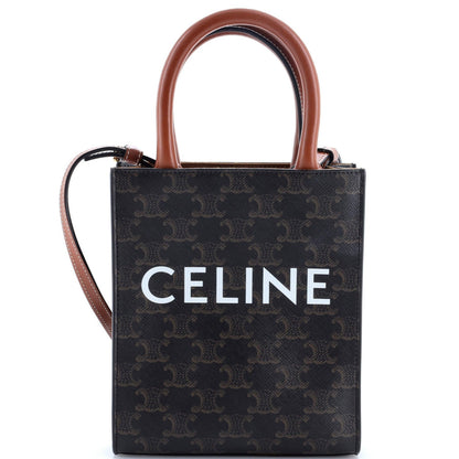 Celine Vertical Cabas Tote Triomphe Coated Canvas Mini