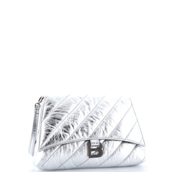 Balenciaga Crush Chain Flap Bag Quilted Crushed Calfskin Small