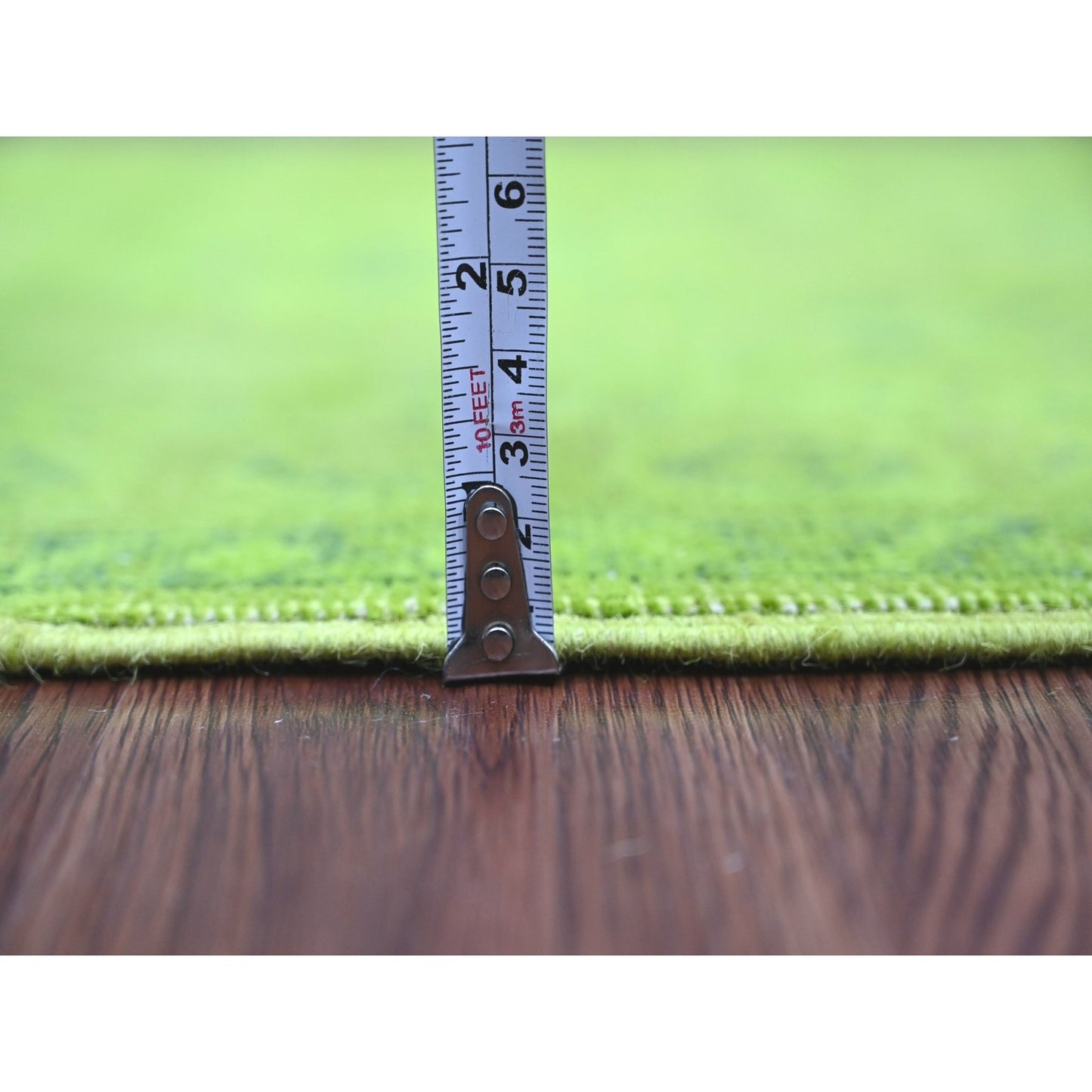 2'1"X5'9" Green Overdyed Kazak Tribal Design Hand Knotted Wool Runner Rug