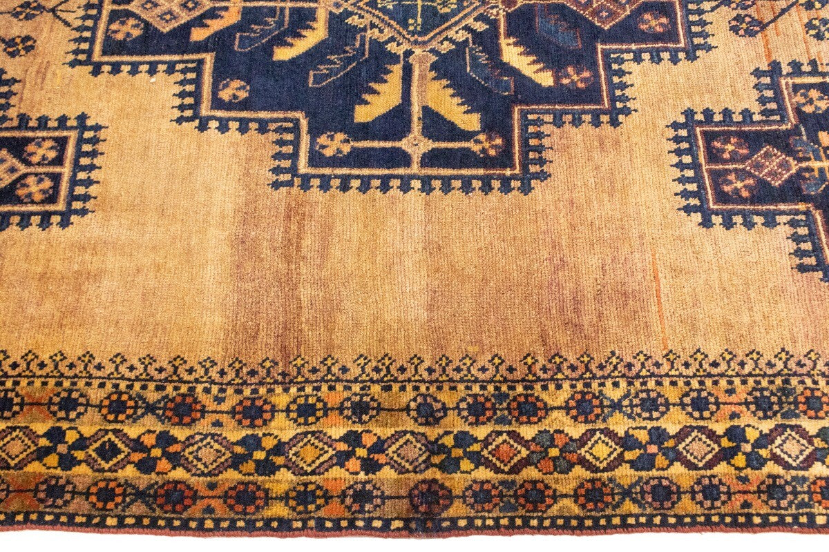 Semi-Antique Tribal Geometric Wide Runner Rug