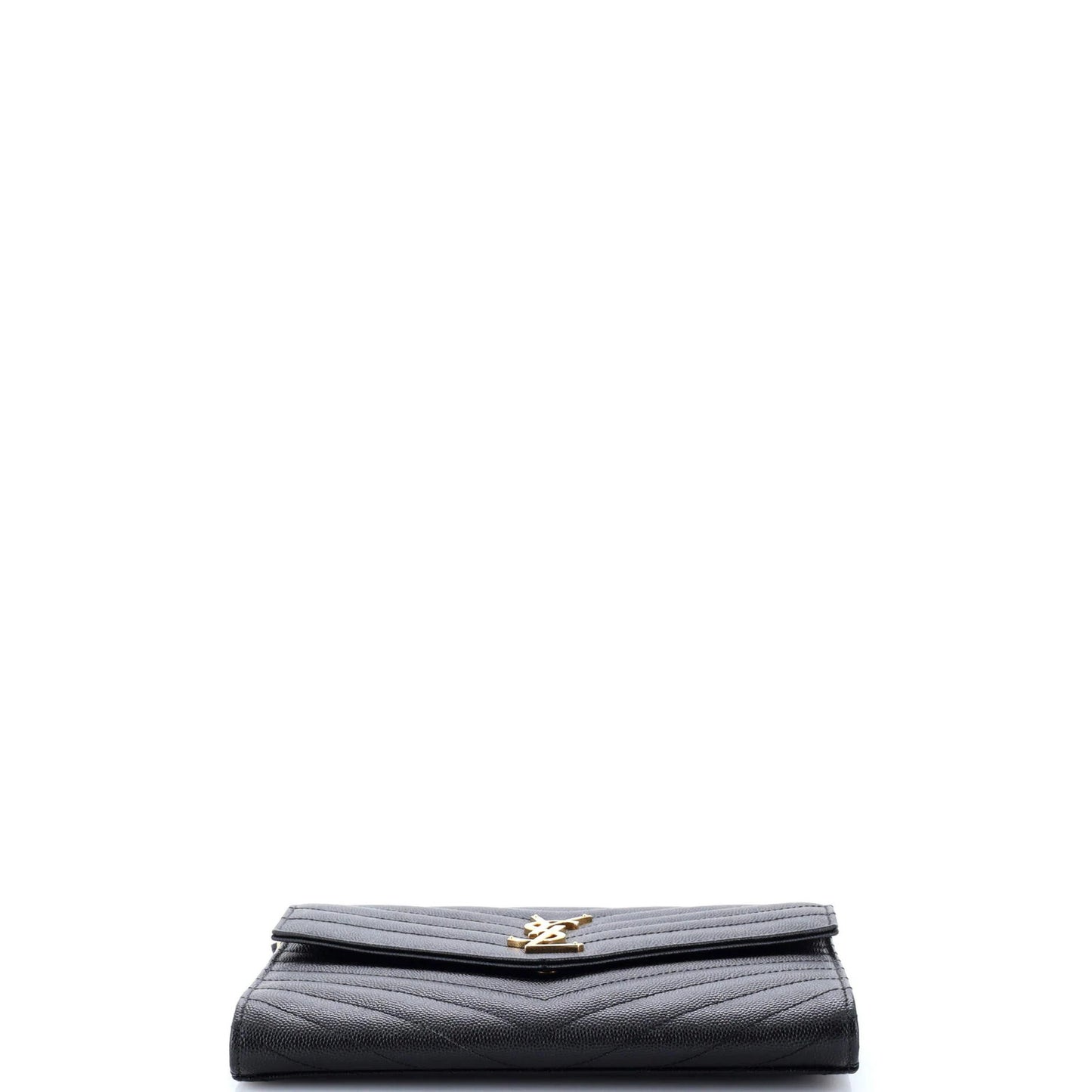 Saint Laurent Classic Monogram Envelope Wristlet Clutch Matelasse Chevron
