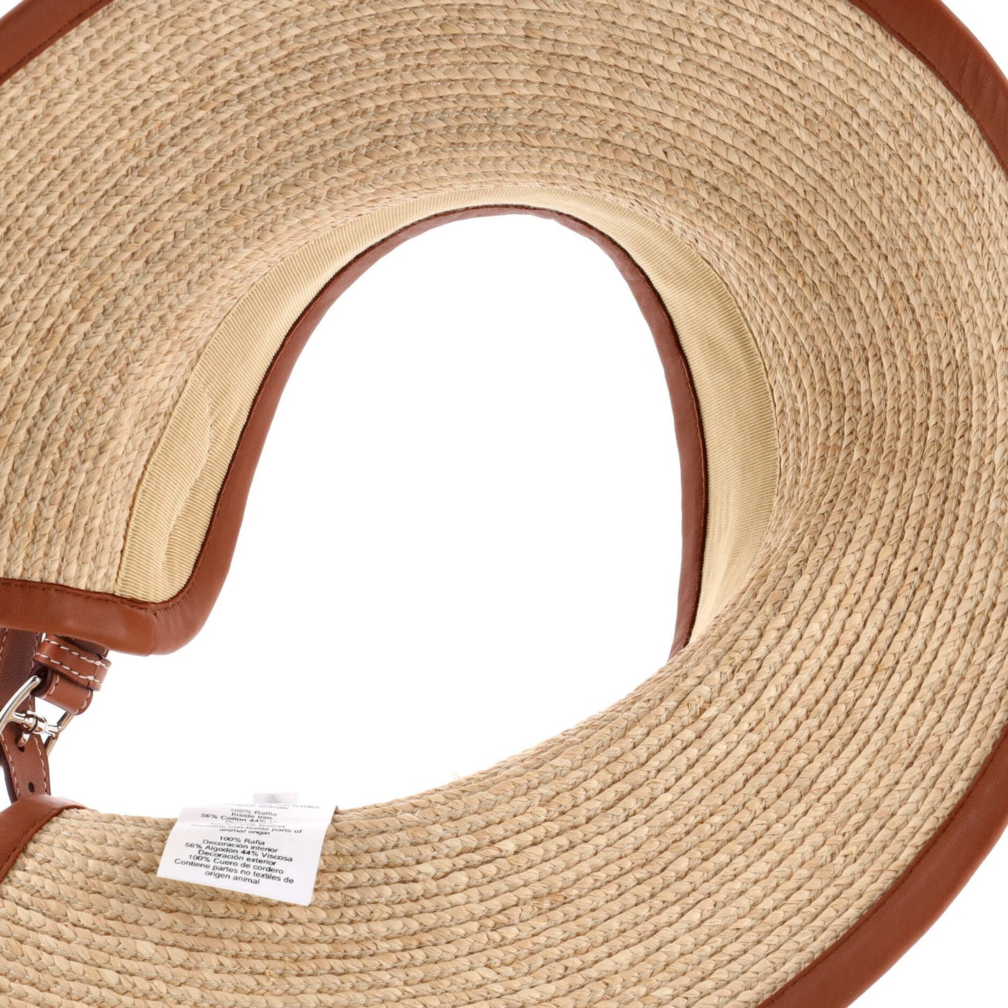 Hermes Isaure Visor Raffia And Leather