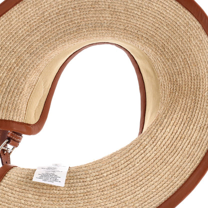Hermes Isaure Visor Raffia And Leather