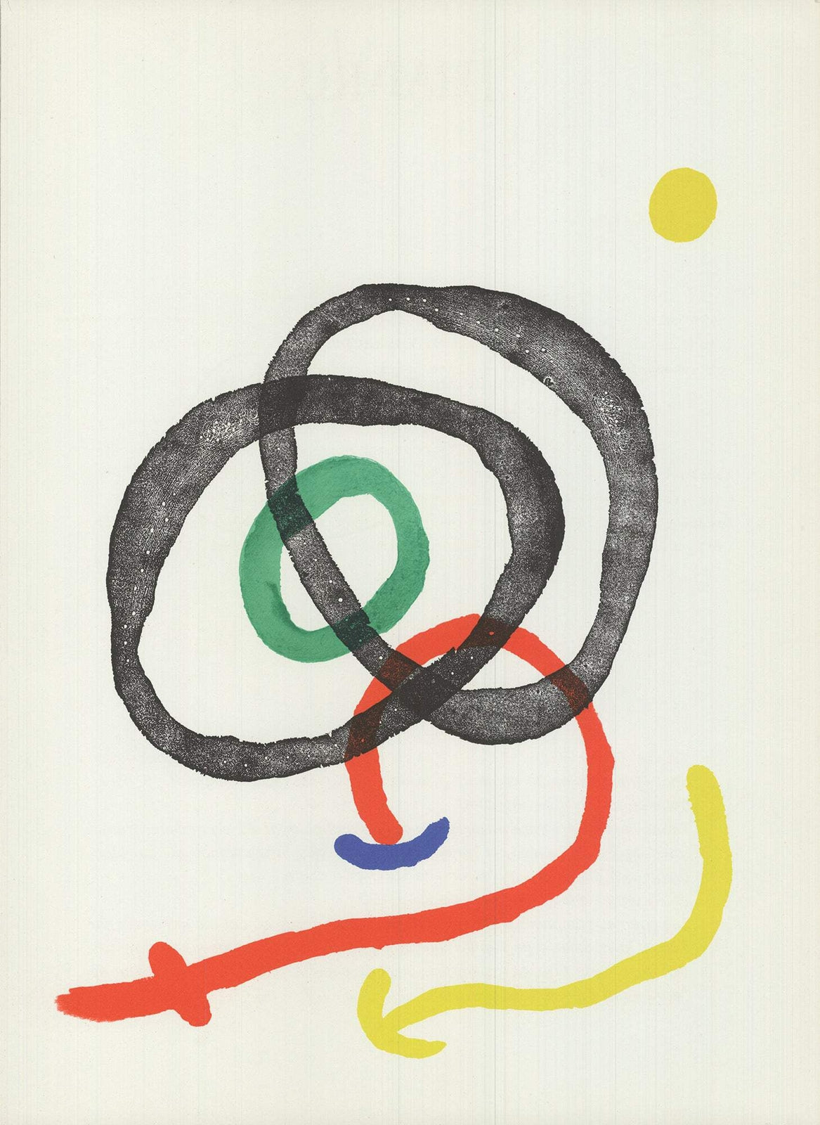 Joan Miro Swirl From Dlm Number 169 " Lithograph Surrealism Black