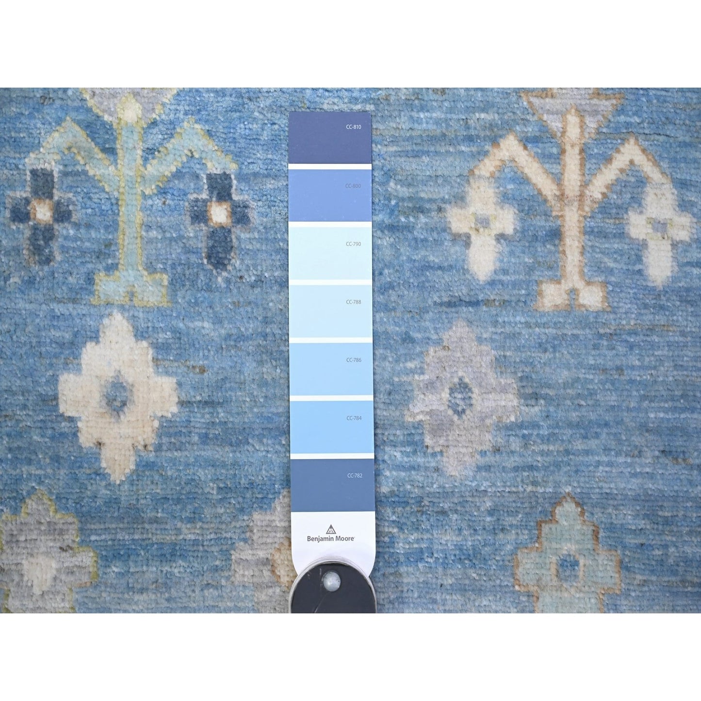 8'2"X9'7" Blue Fine Kashkuli Pure Wool Hand Knotted Oriental Rug