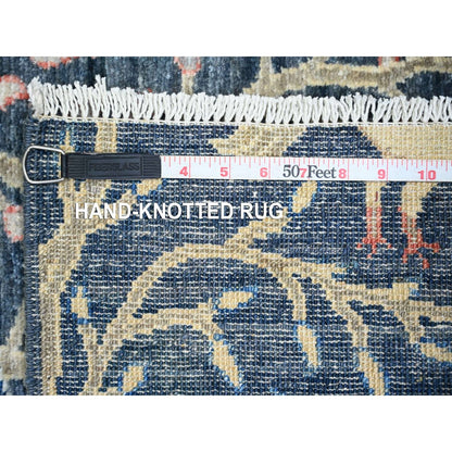 2'8"X16' Blue Afghan Peshawar Birds Design Hand Knotted Wool Runner Rug