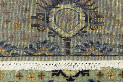 Geometric Tribal Oriental Runner Rug Light Gray