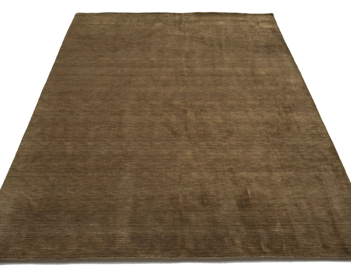 Brown Solid Design Hand-Loomed 9X12 Gabbeh Wool