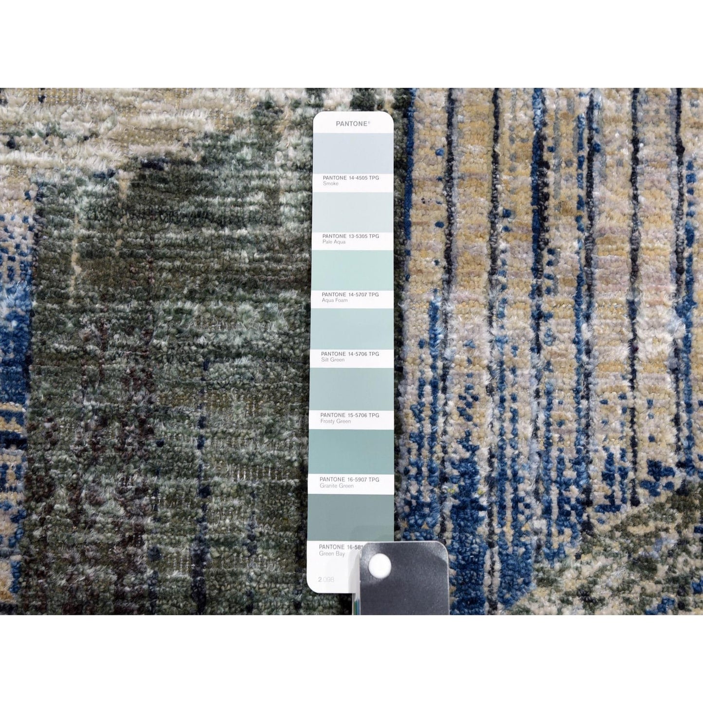 4'X6'1" The Intertwined Passage Silk With Textured Wool Hand Knotted Rug