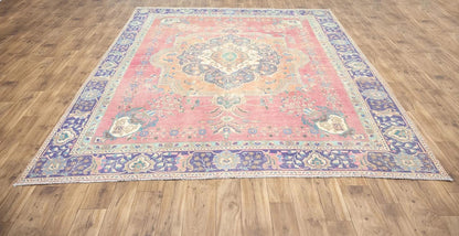 Muted floral classic oriental wool rug for dining room 9x12 ft carpet