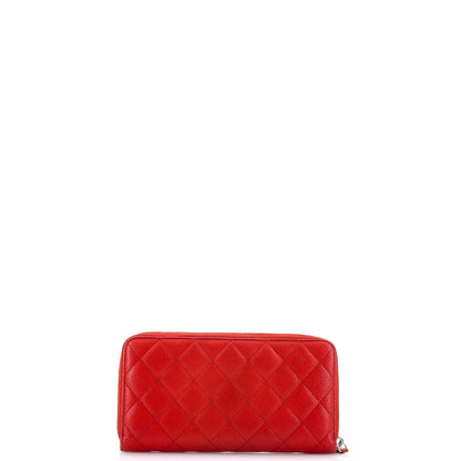 Chanel Zip Around Wallet Quilted Caviar Long