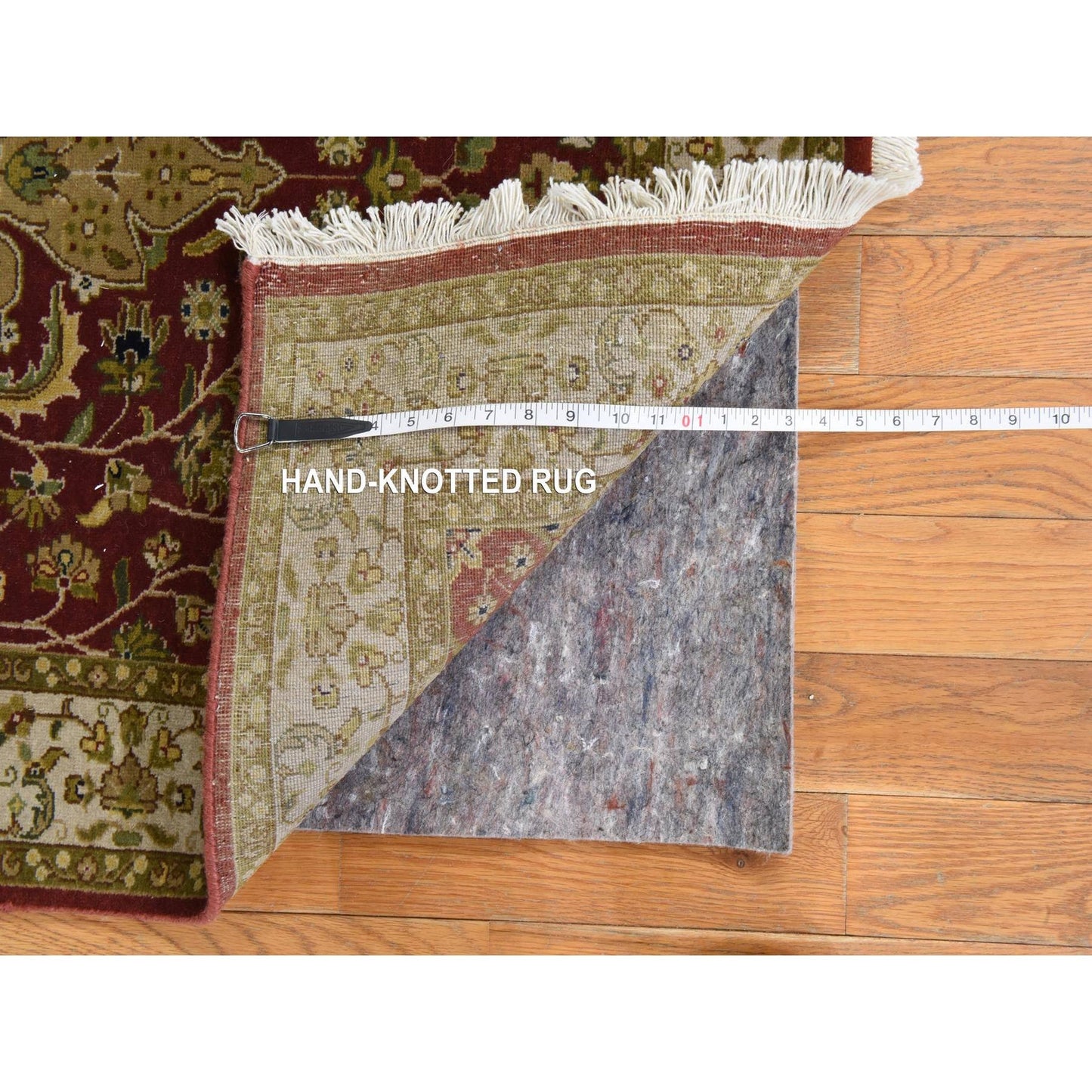 3'X5' Ruby Red Kishoon Design 250 Kpsi New Zealand Wool Hand Knotted Rug