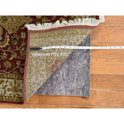 3'X5' Ruby Red Kishoon Design 250 Kpsi New Zealand Wool Hand Knotted Rug