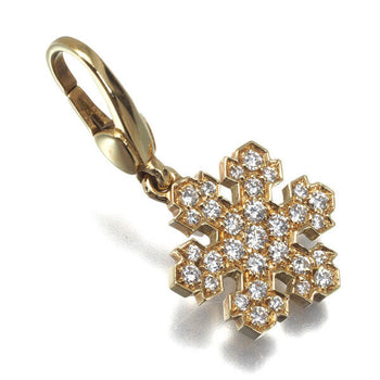 Bvlgari Pendant Snowflake Diamond Charm 18K 750 Yellow Gold