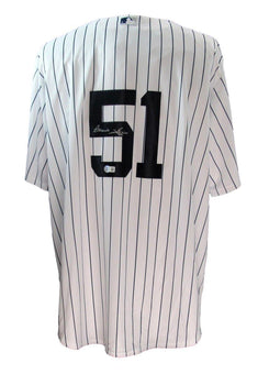 Bernie Williams Yankees Autographed Magestic Xxl
