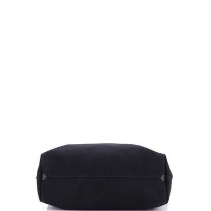 Prada Embossed Triangle Logo Convertible Tote Canvas Large