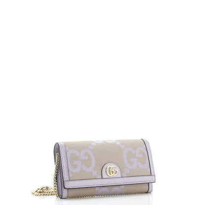 Gucci Ophidia Wallet On Chain Jumbo Gg Canvas With Leather