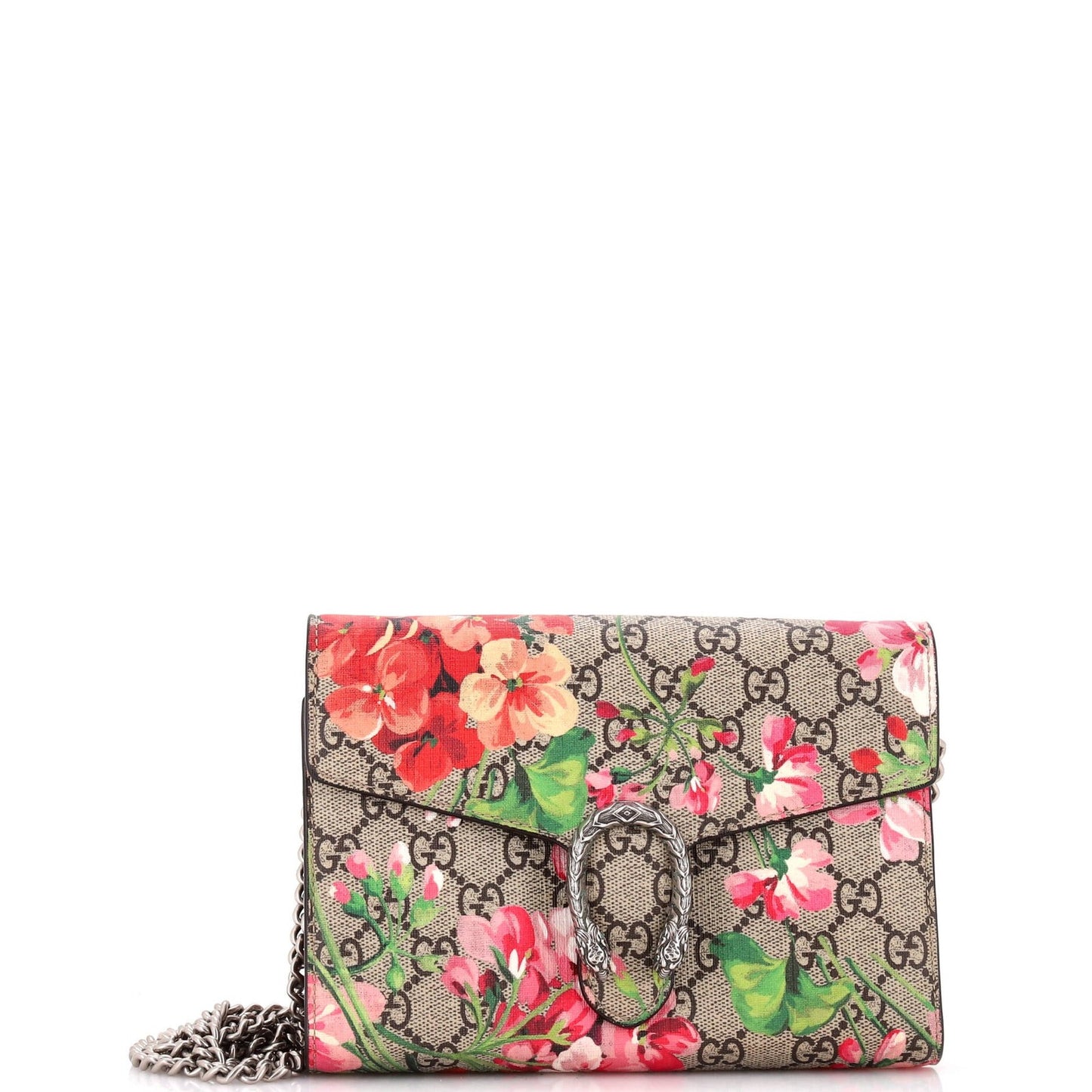 Gucci Dionysus Chain Wallet Blooms Print Gg Coated Canvas Small
