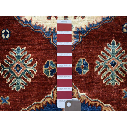 2'10"X23' Deep Red Super Kazak Hand Knotted Wool Oriental Xl Runner Rug