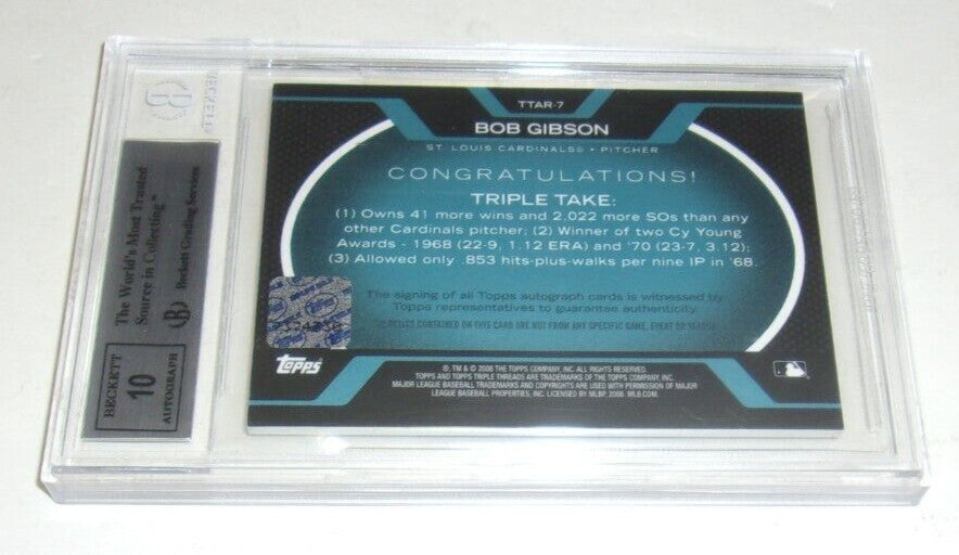 Bob Gibson 08 Triple Threads Game Used Triple
